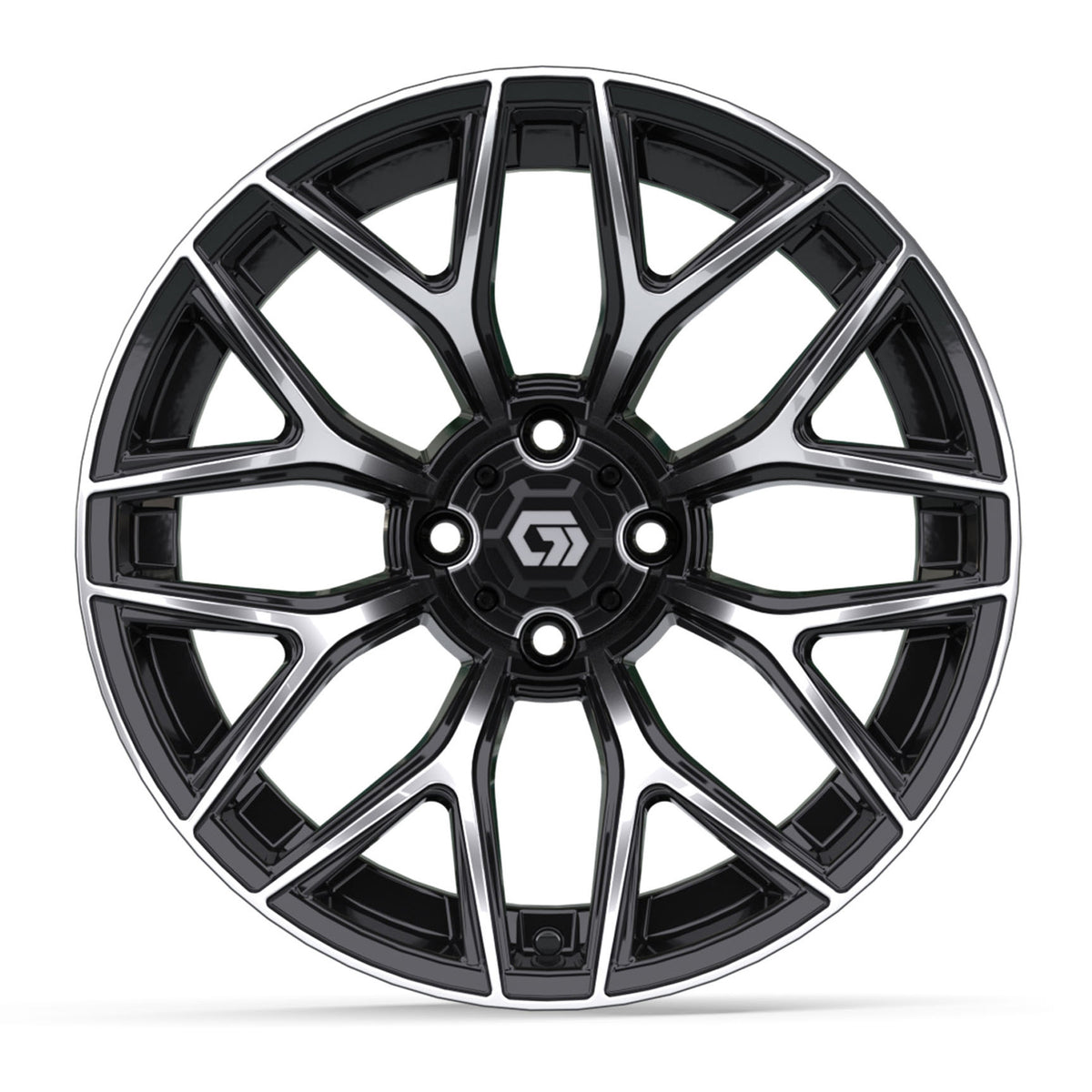 GTW Monaco Black & Machined 16" Golf Cart Wheel