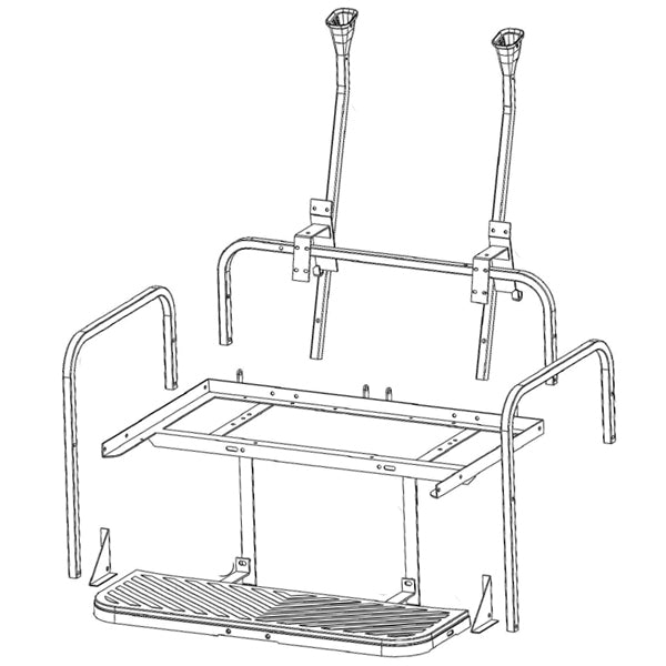GTW MACH3 Aluminum Rear Flip Seat Frame Only for Club Car Precedent, Tempo & Onward