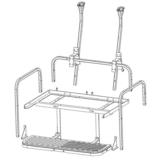 GTW MACH3 Aluminum Rear Flip Seat Frame Only for Club Car Precedent, Tempo & Onward