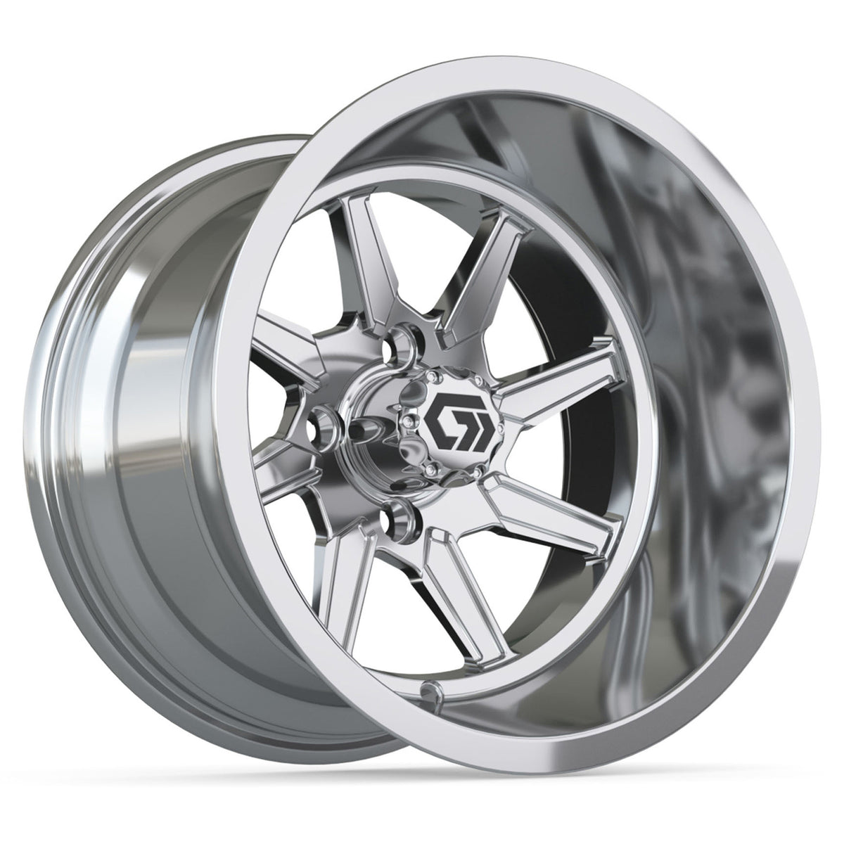 GTW® Reaper Chrome 14" Golf Cart Wheel - Single | Deep Dish
