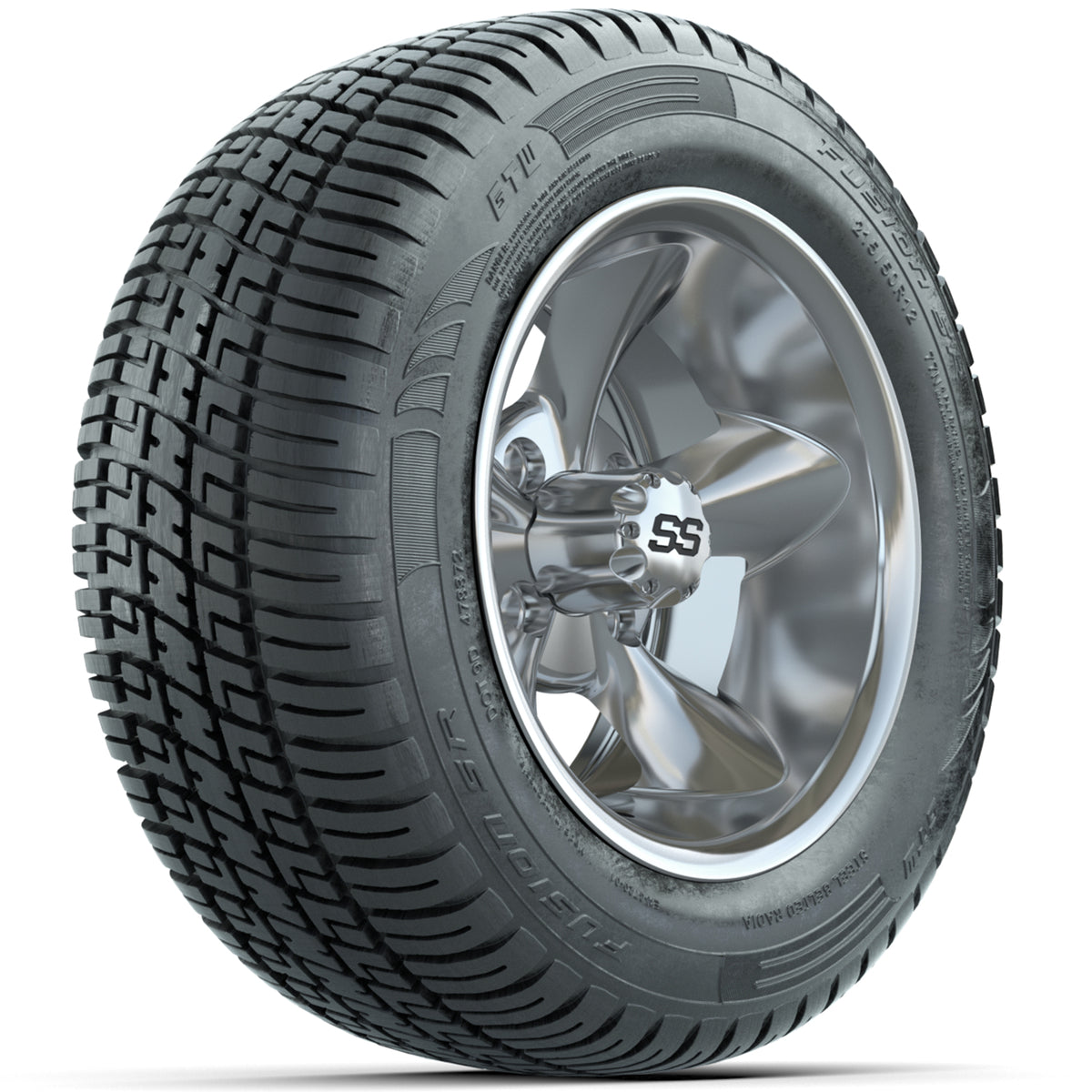 Set of (4) 12" GTW Godfather Wheels with 215/50-R12 Fusion S/R Street Tires