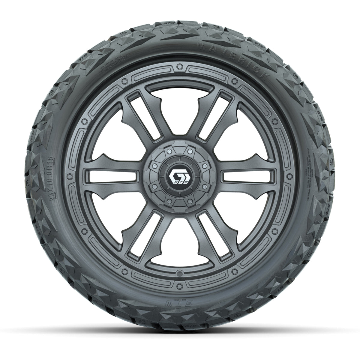 GTW Shogun Gloss Gunmetal 15" Wheels & 23x10.00-R15 Maverick All-Terrain Tires – Set of 4