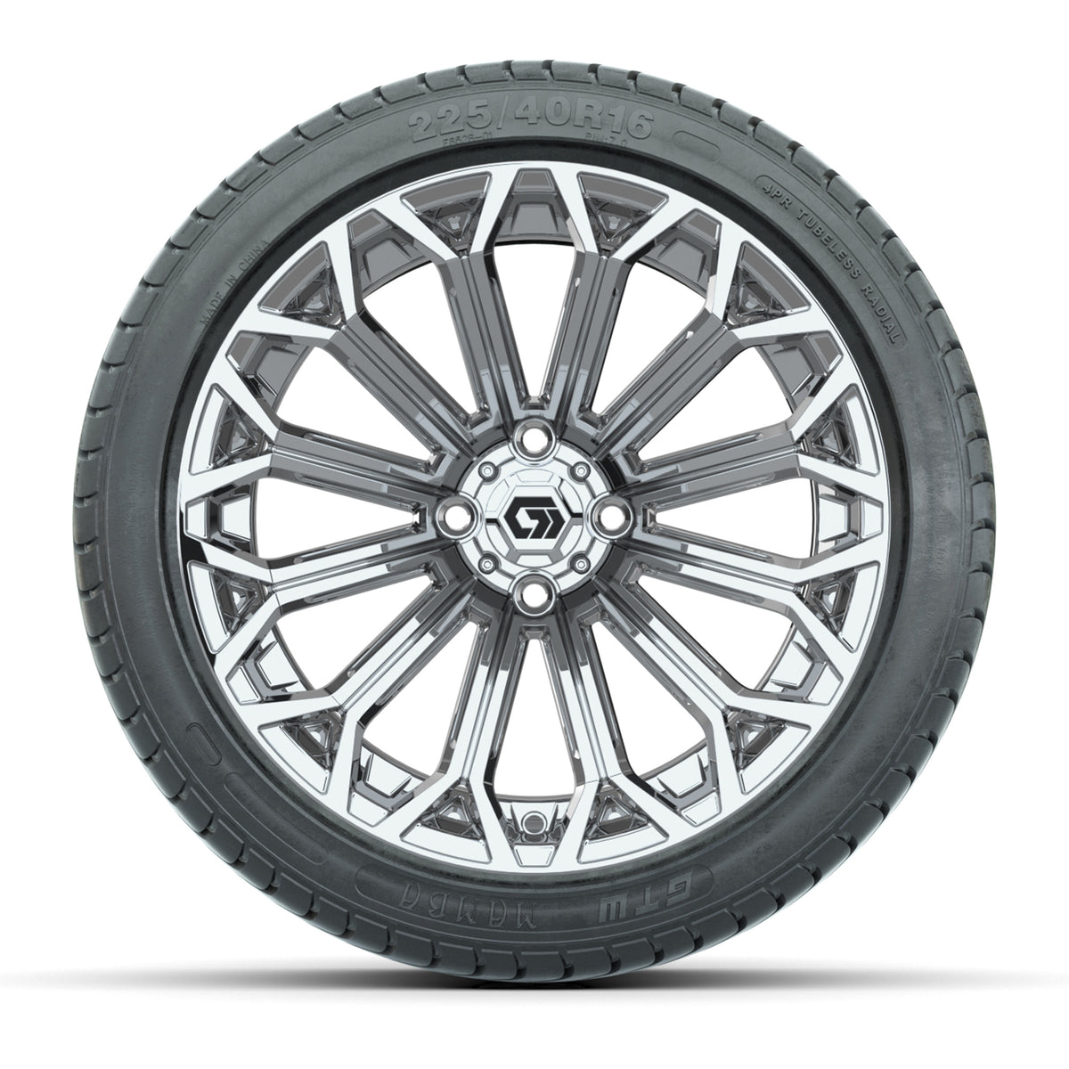 GTW® Phantom Chrome 16" Wheels with 225/40-R16 Mamba Street Tires - Full Set