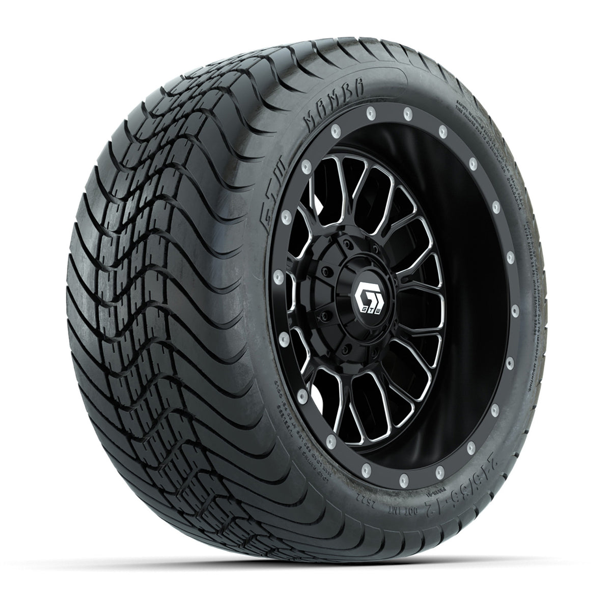 Set of (4) 12" GTW® Helix Machined & Black Wheels with 215/35-12 Mamba Street Tires