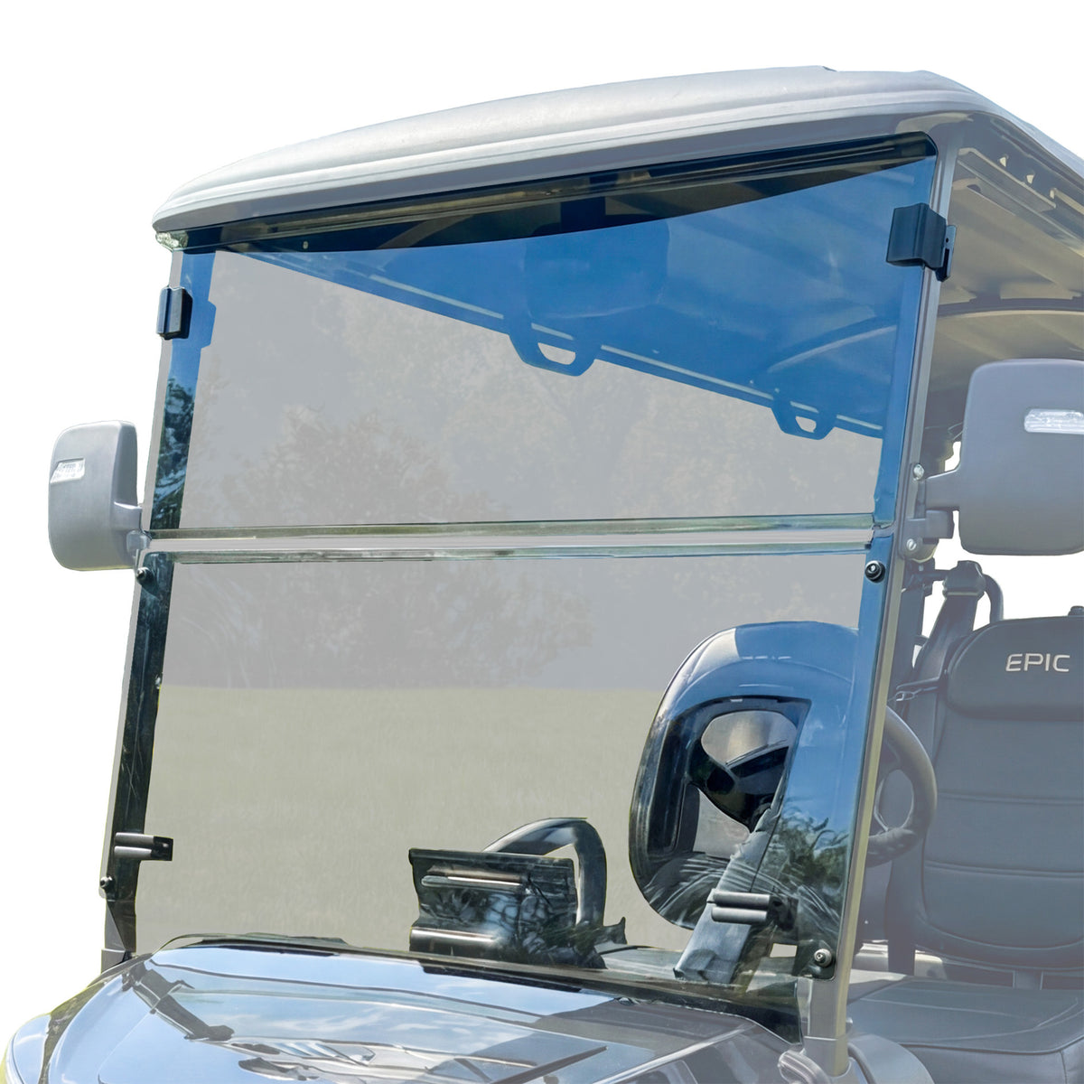 RedDot Tinted Folding Windshield for Epic E40FX Golf Cart (4-Forward Facing Seats)