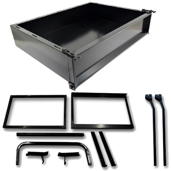 GTW® Black Steel Cargo Box Kit For Club Car Precedent, Tempo, and Onward (Years 2004-Up)