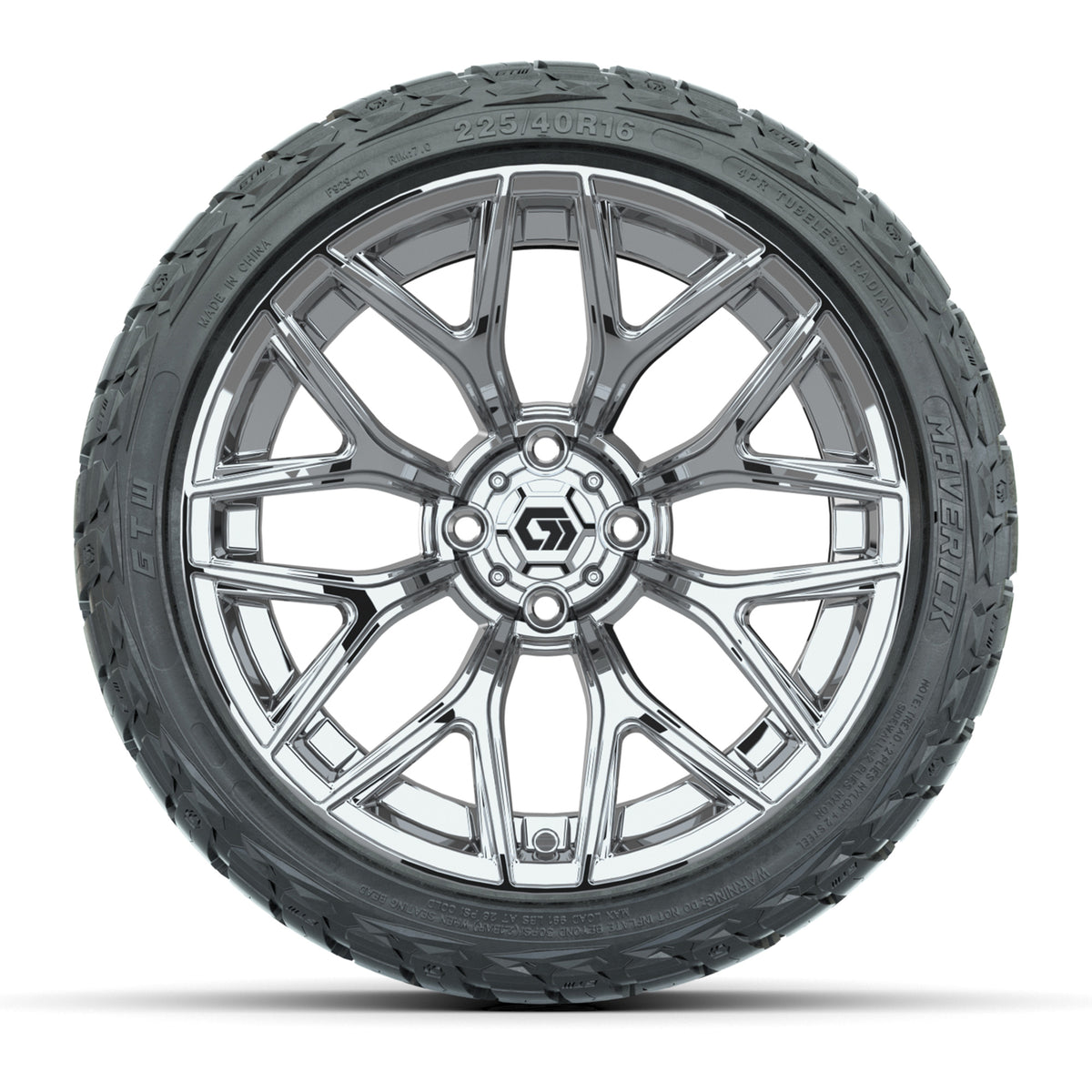GTW Monaco Chrome 16" Wheels with 225/40-R16 Maverick Street Tires - Full Set