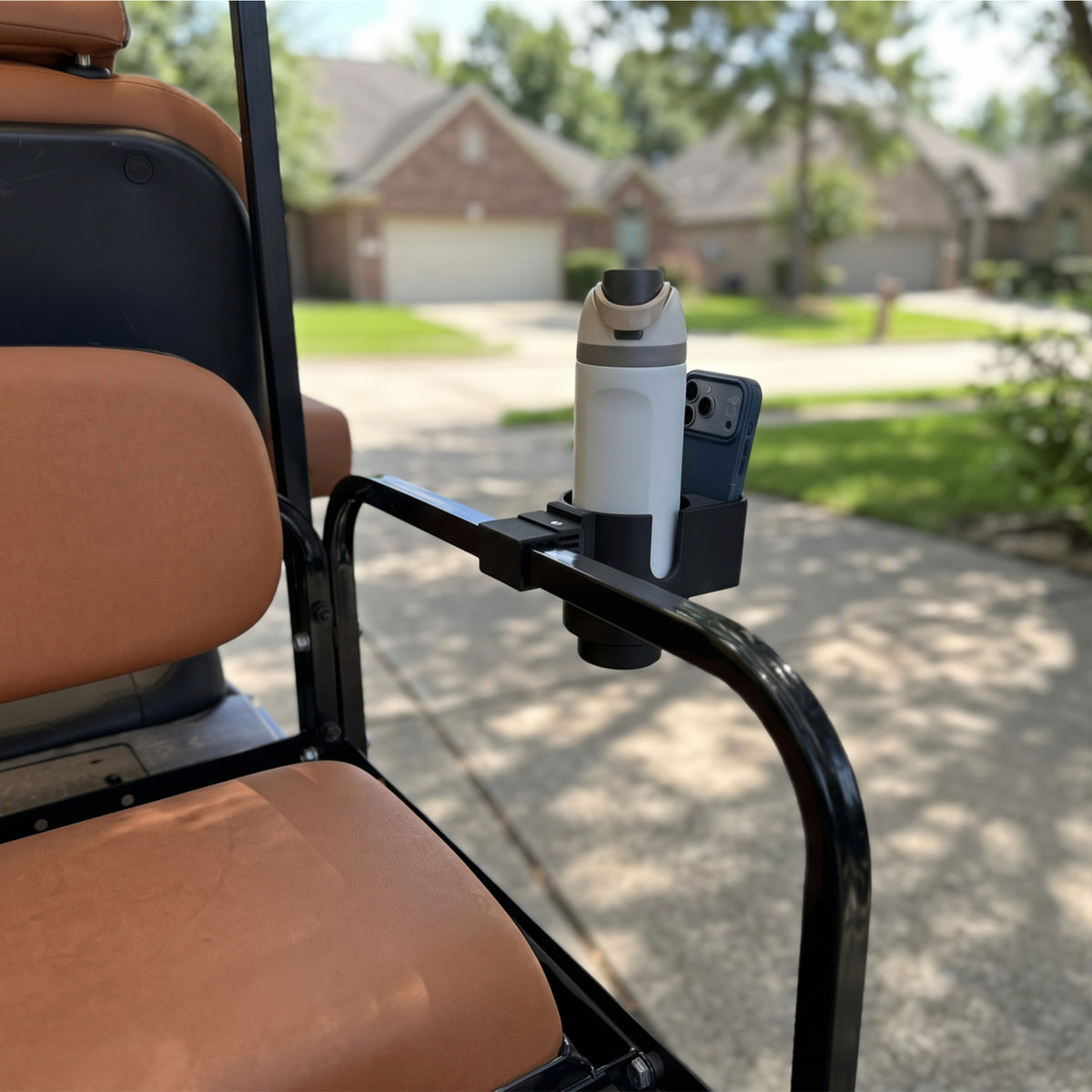 GTW BaseClamp Golf Cart Cup & Phone Holder with Mounting Clamp