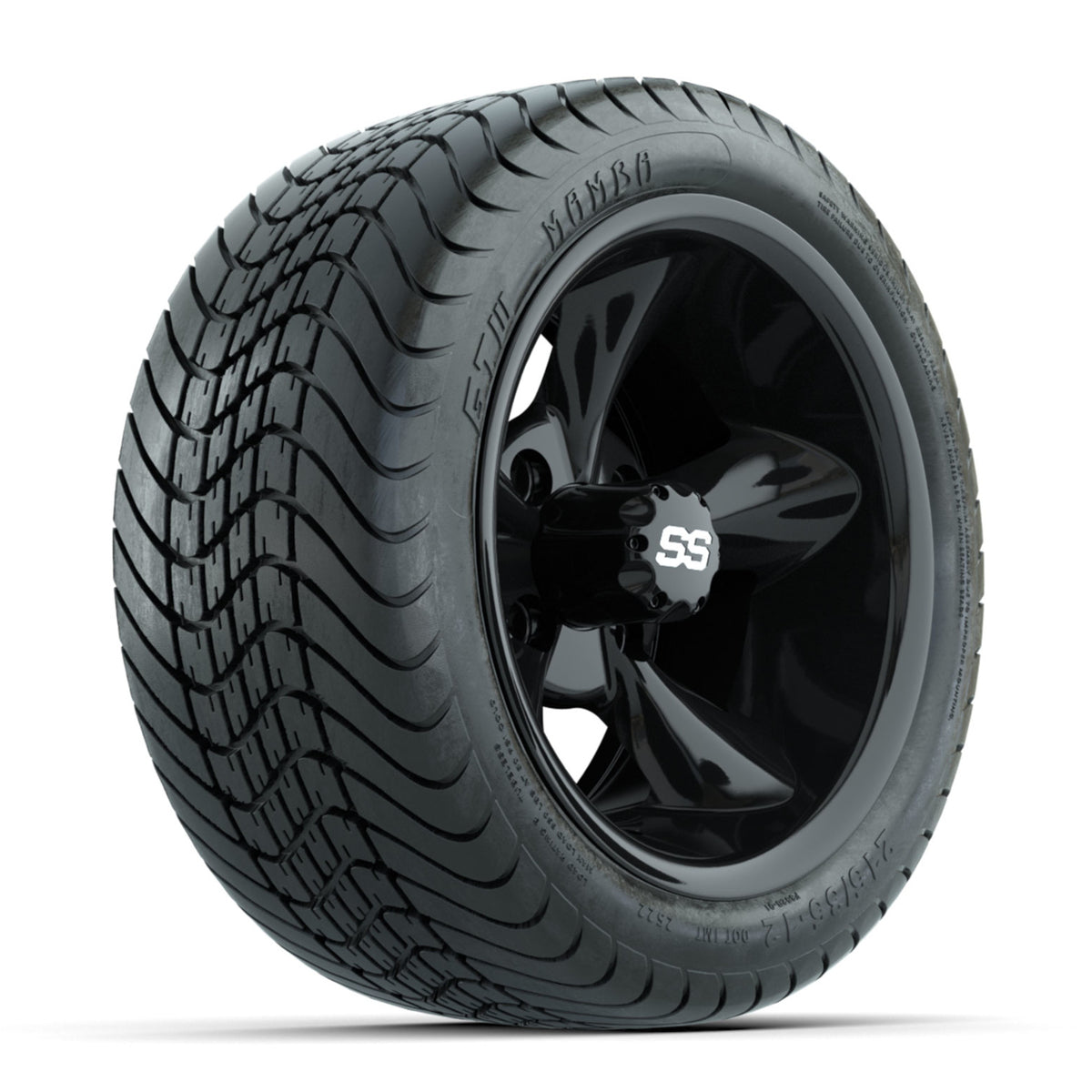 GTW Godfather Black 12" Wheels with 215/35-12 Mamba Street Tires Full Set