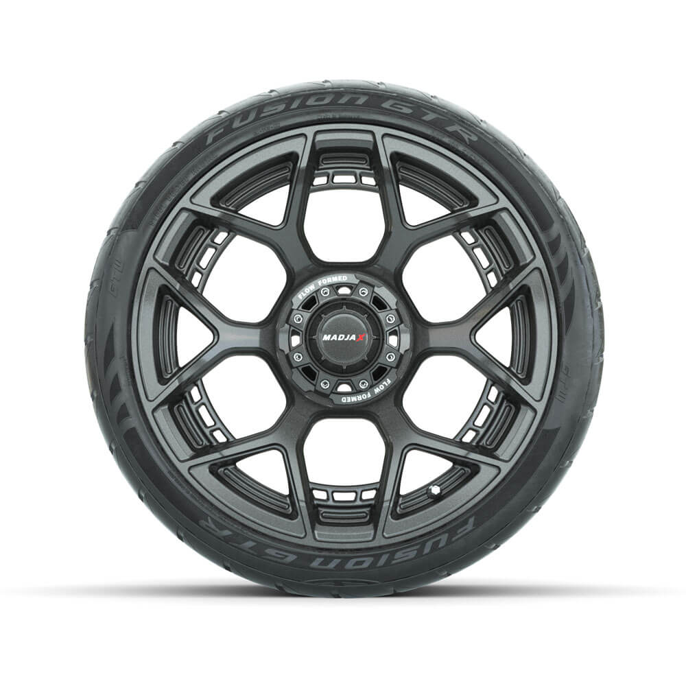 15" MadJax Flow Form Evolution Gunmetal Wheels with GTW Fusion GTR Street Tires-Set of 4
