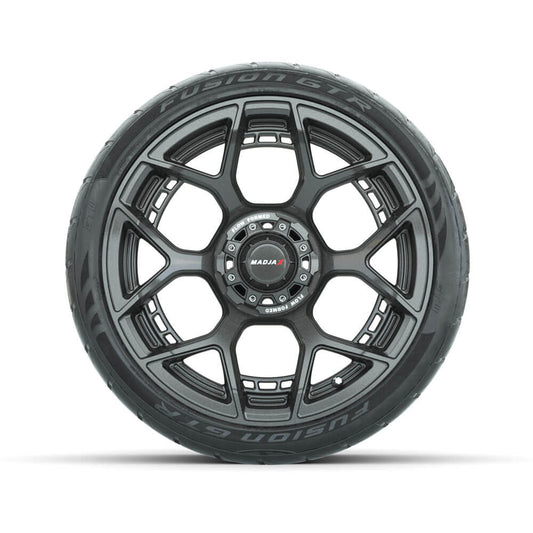 15" MadJax Flow Form Evolution Gunmetal Wheels with GTW Fusion GTR Street Tires-Set of 4