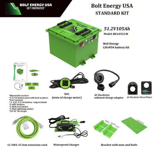 Ezgo RXV Bolt Lithium 51v 105ah Bundle 12 Year Warranty