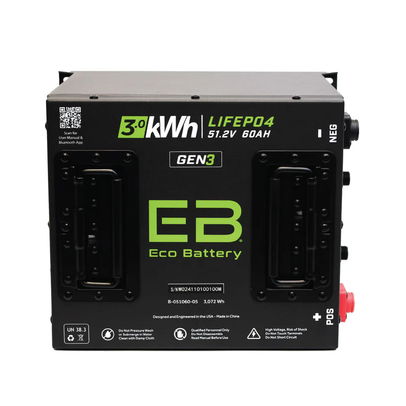 Eco Battery 51V 60Ah Lithium Golf Cart Battery - Choose Your Bundle Option