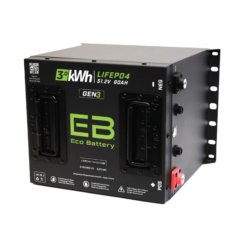 Eco Battery 51V 60Ah Lithium Golf Cart Battery with Charger - Cube Style Gen3