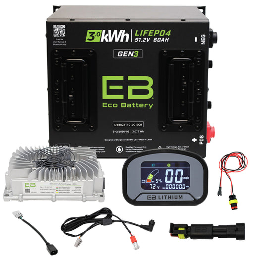 Eco Battery 51V 60Ah Lithium Golf Cart Battery Bundle - Advanced EV1 2021-2023 AE MCU Gen3