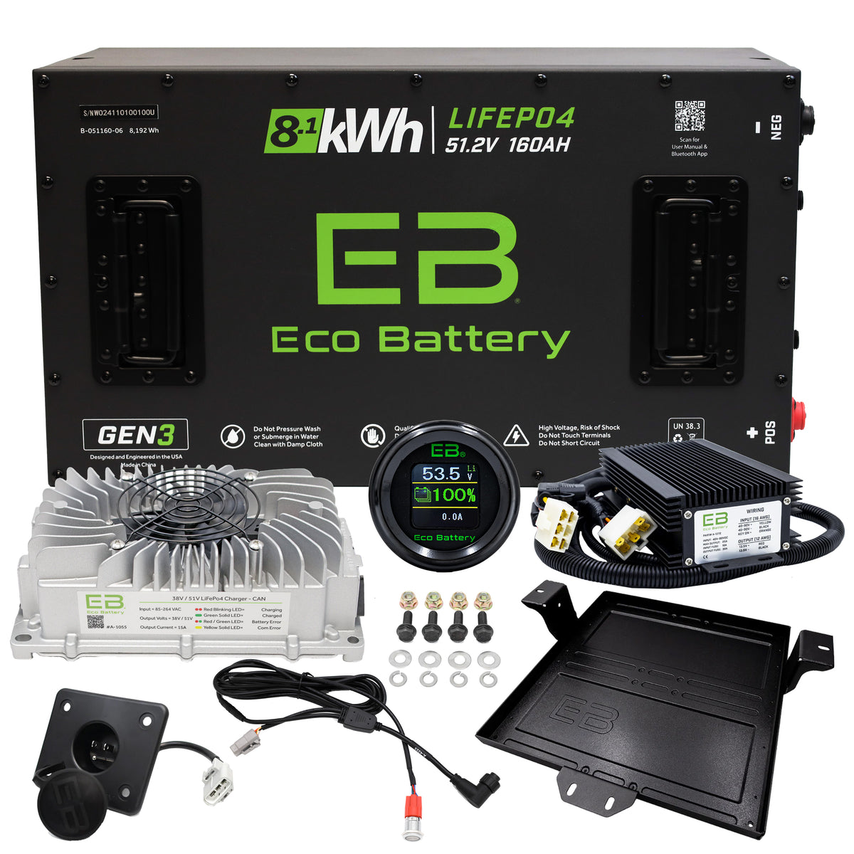 EZGO RXV Lithium Battery – Eco Battery 51.2V 160Ah LiFePO4 Gen3 | Lifetime Warranty