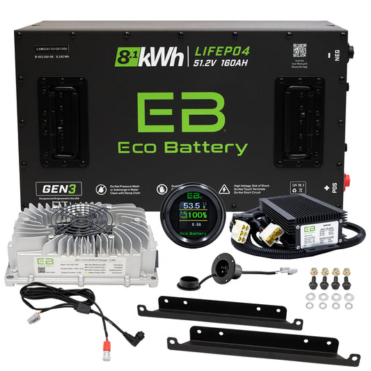 Eco Battery 51V 160Ah Lithium Golf Cart Battery Bundle - Club Car DS H-Frame Gen3