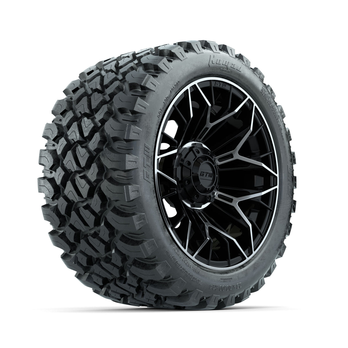 Set of (4) 14" GTW® Stellar Machined & Black Wheels with 23x10-R14 Nomad All-Terrain Tires