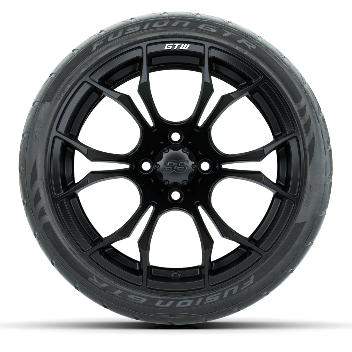 GTW Spyder Matte Black 15" Wheels with 215/40-R15 Fusion GTR Street Tires Full Set