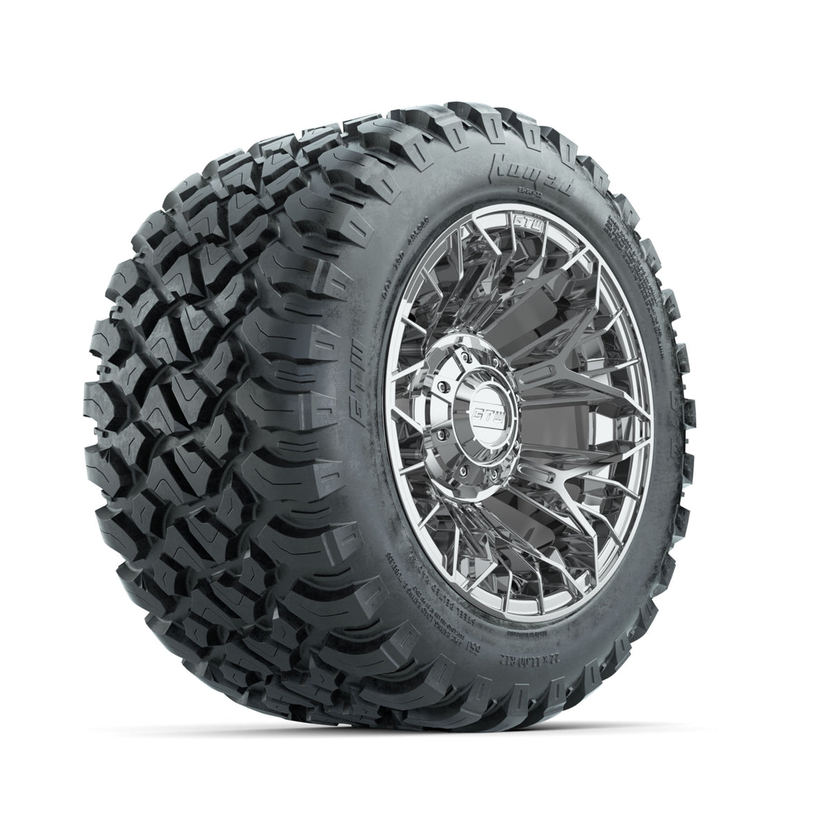 Set of (4) 12" GTW® Stellar Chrome Wheels with 22x11-R12 Nomad All-Terrain Tires