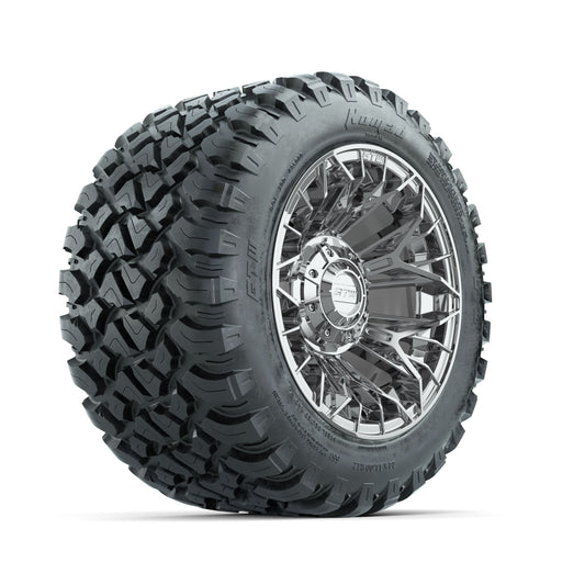 Set of (4) 12" GTW® Stellar Chrome Wheels with 22x11-R12 Nomad All-Terrain Tires