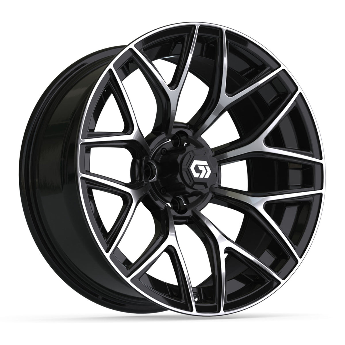 GTW Monaco Black & Machined 16" Golf Cart Wheel