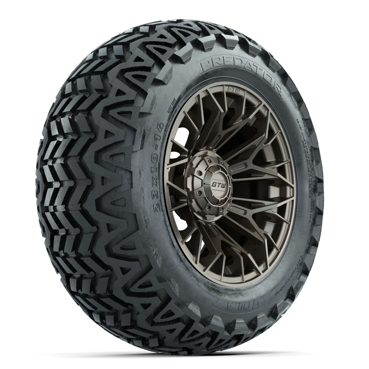 Set of (4) 14" GTW® Stellar Matte Bronze Wheels with 23x10-14 Predator All-Terrain Tires