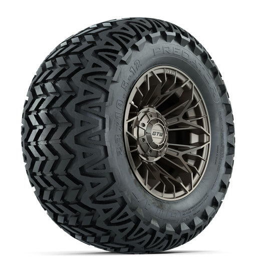 Set of (4) 12" GTW® Stellar Matte Bronze Wheels with 23x10.5-12 Predator All-Terrain Tires