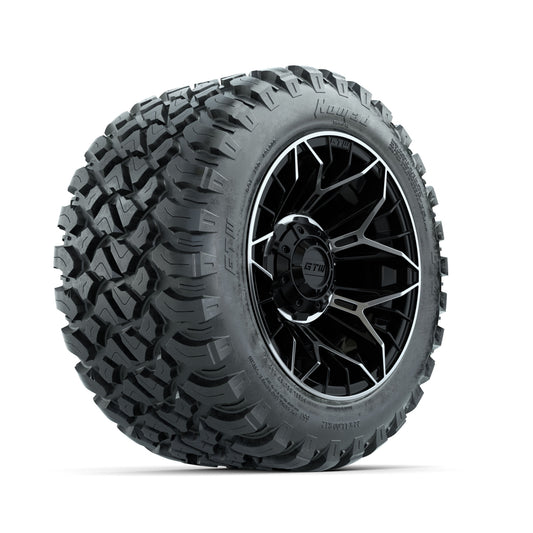 Set of (4) 12" GTW® Stellar Machined & Black Wheels with 22x11-R12 Nomad All-Terrain Tires
