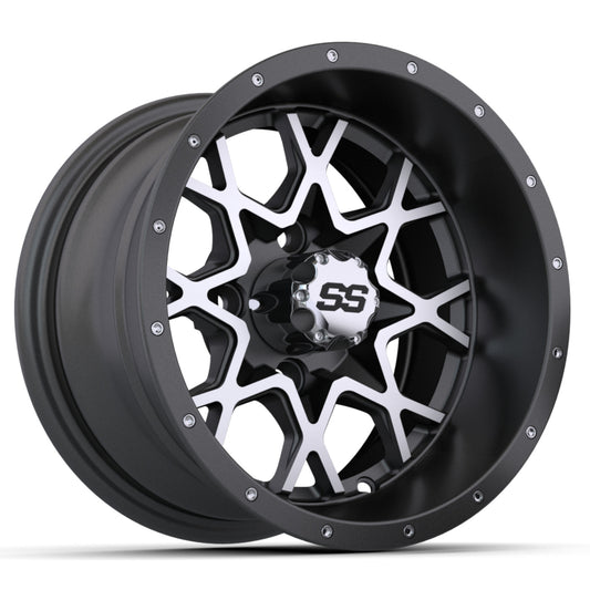 VORTEX 2 WHEEL, 12X7 MATTE GRAY/MATTE MACHINED