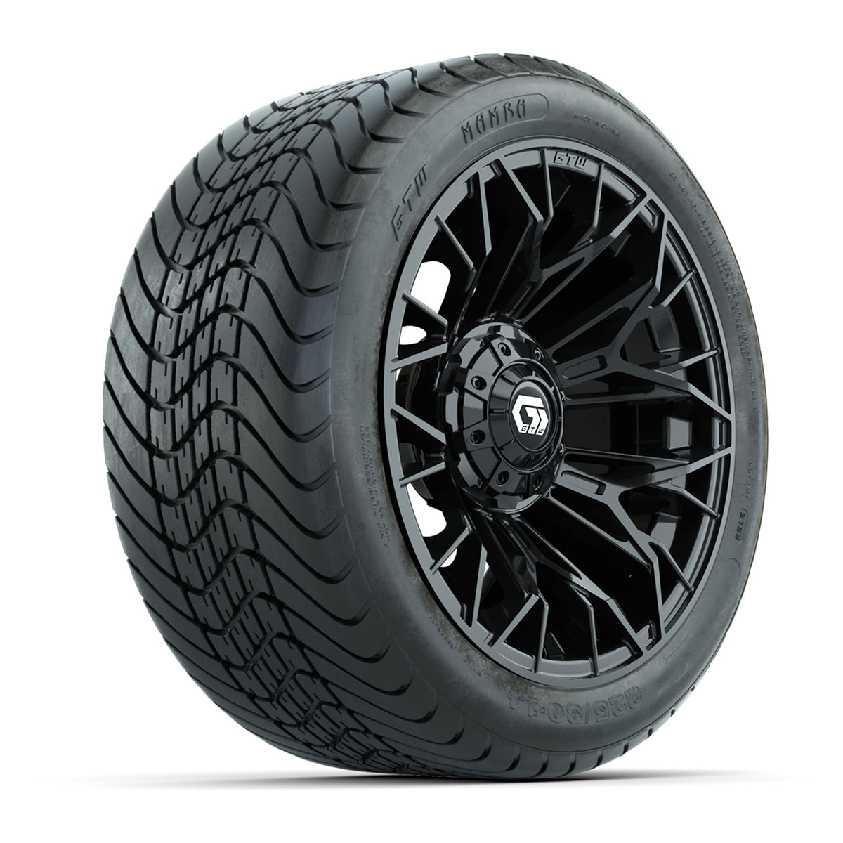 Set of (4) 14" GTW® Stellar Black Wheels with 225/30-14 Mamba Street Tire