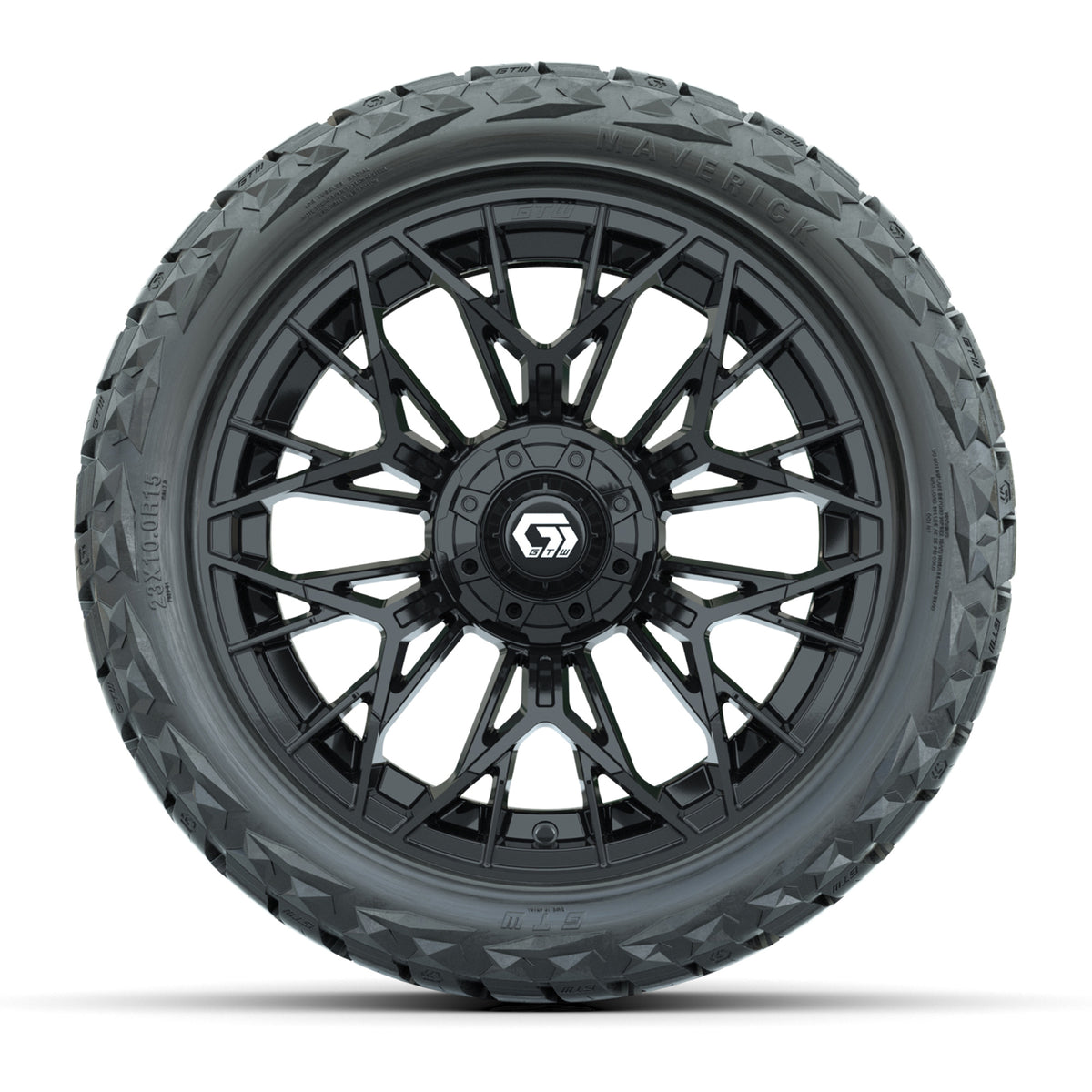 GTW Stellar Matte Black 15" Wheels & 23x10.00-R15 Maverick All-Terrain Tires – Set of 4