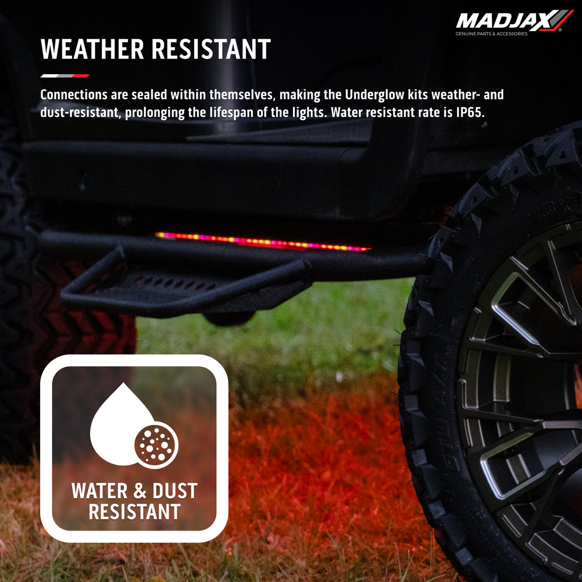 MadJax® LUX Underglow Expansion Kit - Add-On LED Strips for Golf Carts