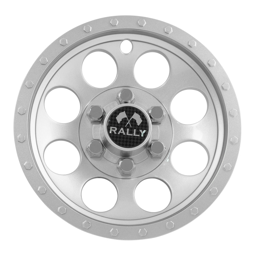 Silver Metallic Rally Wheel Cover - 10 Inch for Golf Cart Wheels