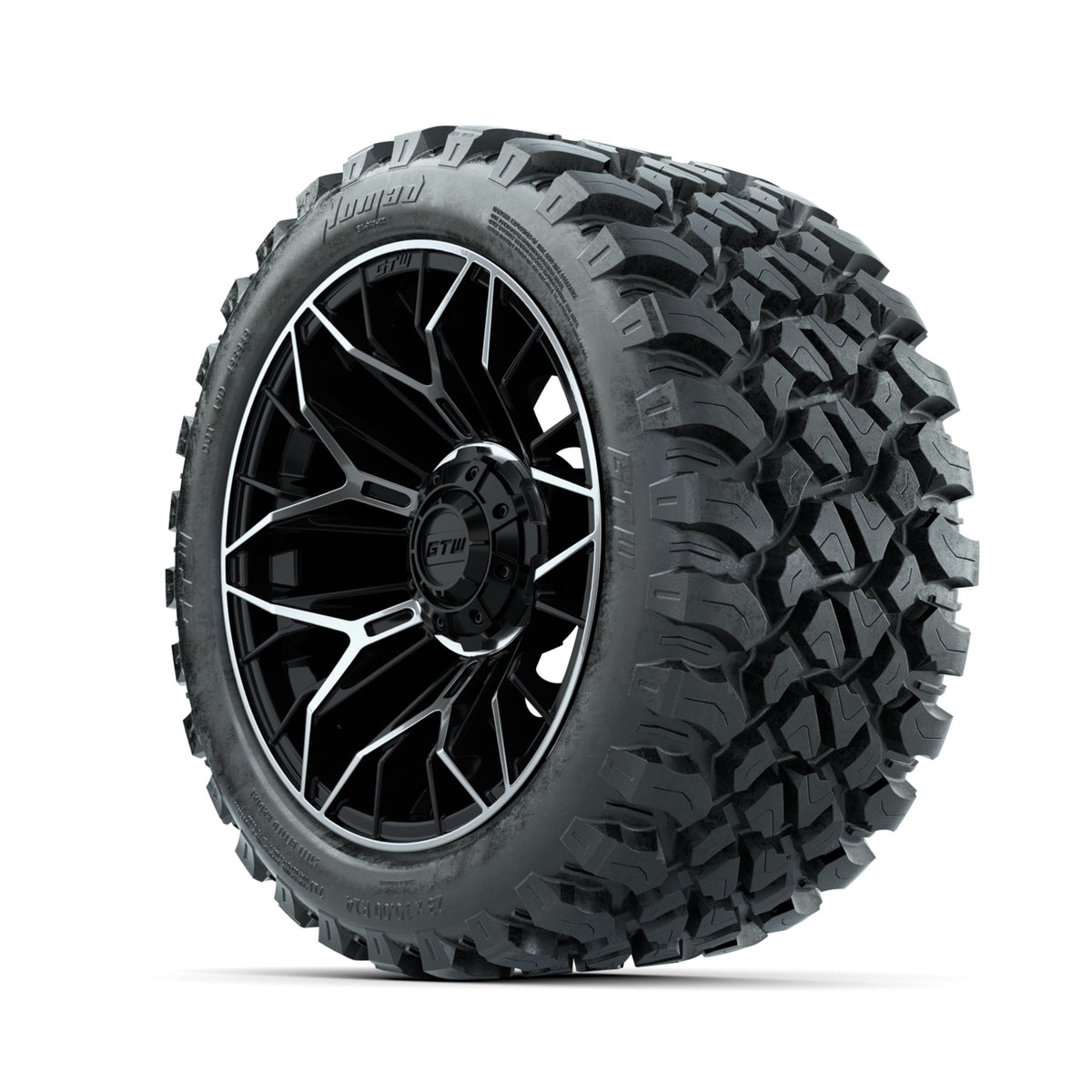 Set of (4) 14" GTW® Stellar Machined & Black Wheels with 23x10-R14 Nomad All-Terrain Tires