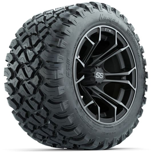 Set of (4) 12" GTW Spyder Wheels with 22x11-R12 GTW Nomad All-Terrain Tires