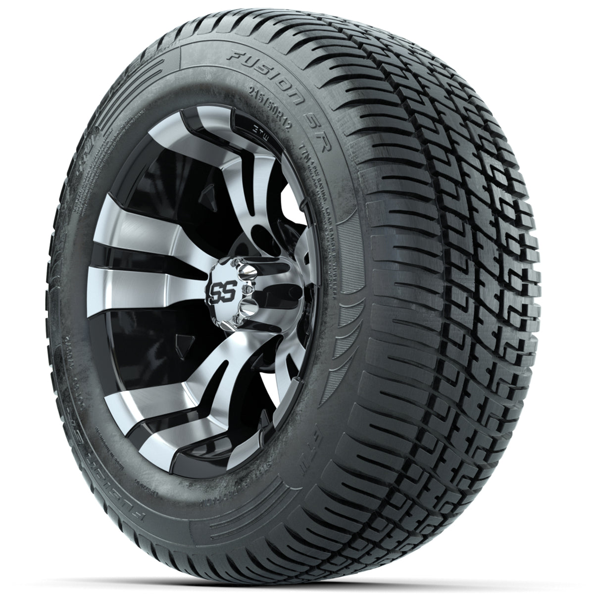 Set of (4) 12" GTW Vampire Wheels with 215/50-R12 Fusion S/R Street Tires