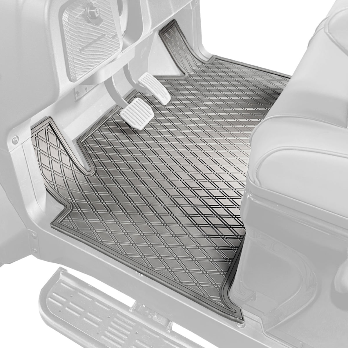 Xtreme Mats Full Coverage Golf Cart Floor Mat – Denago Rover 4F | All Black 2-Piece Set