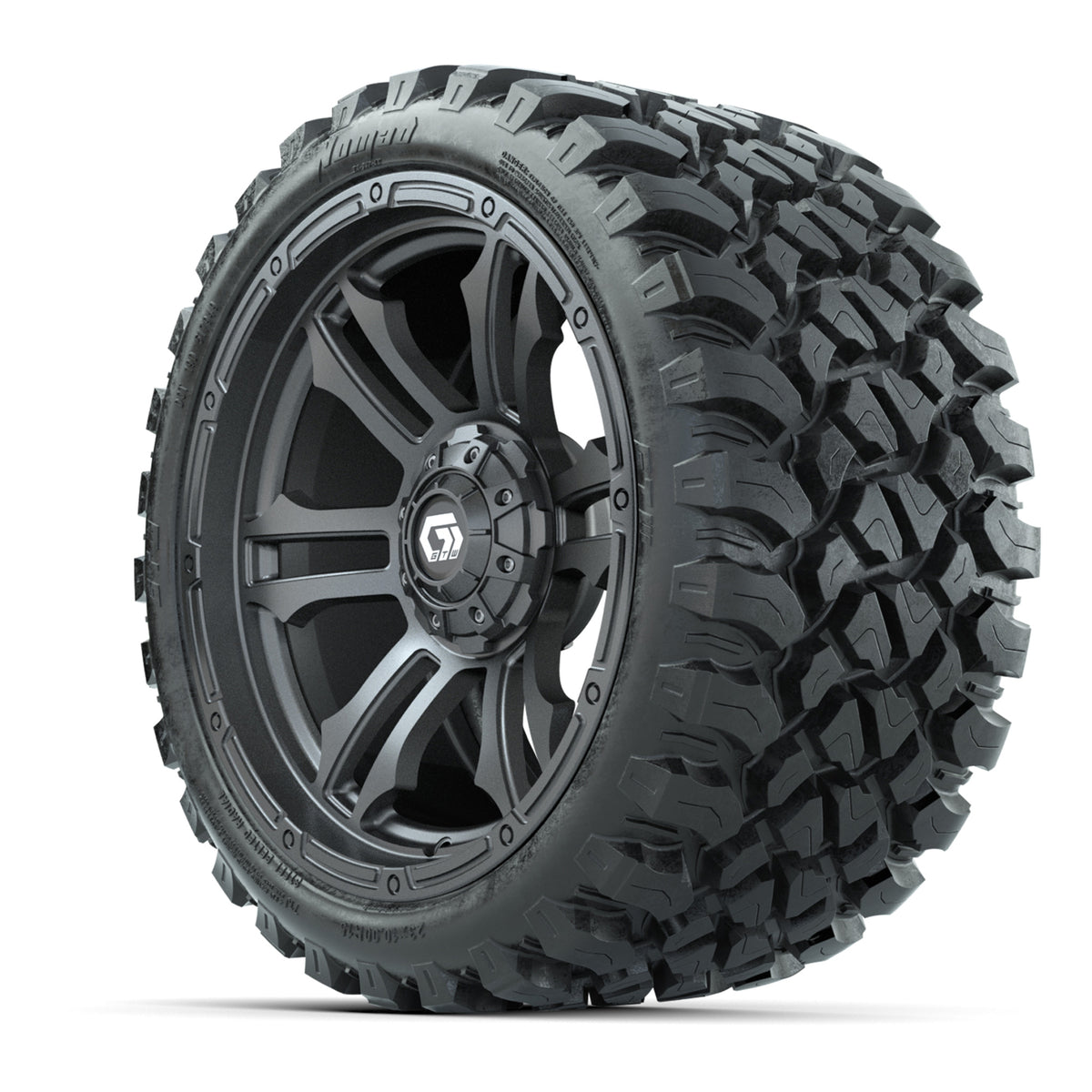 GTW Shogun Gunmetal 15" Wheels with 23x10-R15 Nomad All-Terrain Tires - Set of 4