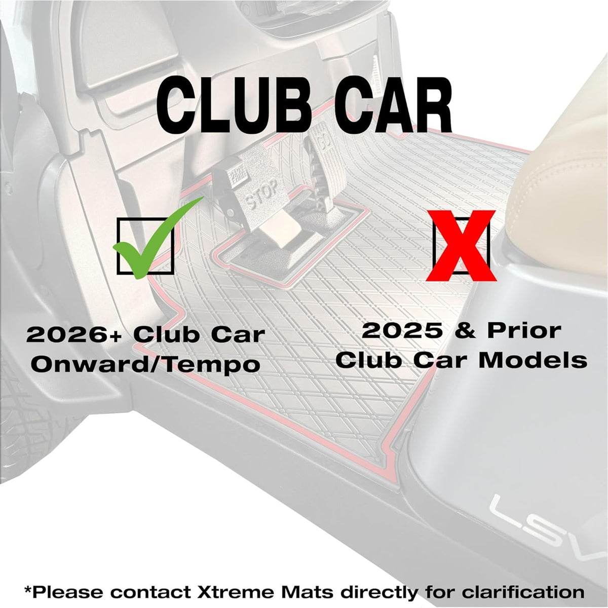 Xtreme Mats Club Car Onward & Tempo Floor Mat | Full Coverage Black & Green | 2026-Up