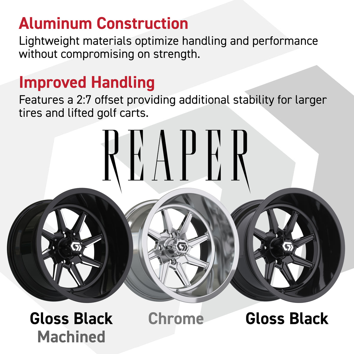 GTW® Reaper Chrome 14" Golf Cart Wheel - Single | Deep Dish