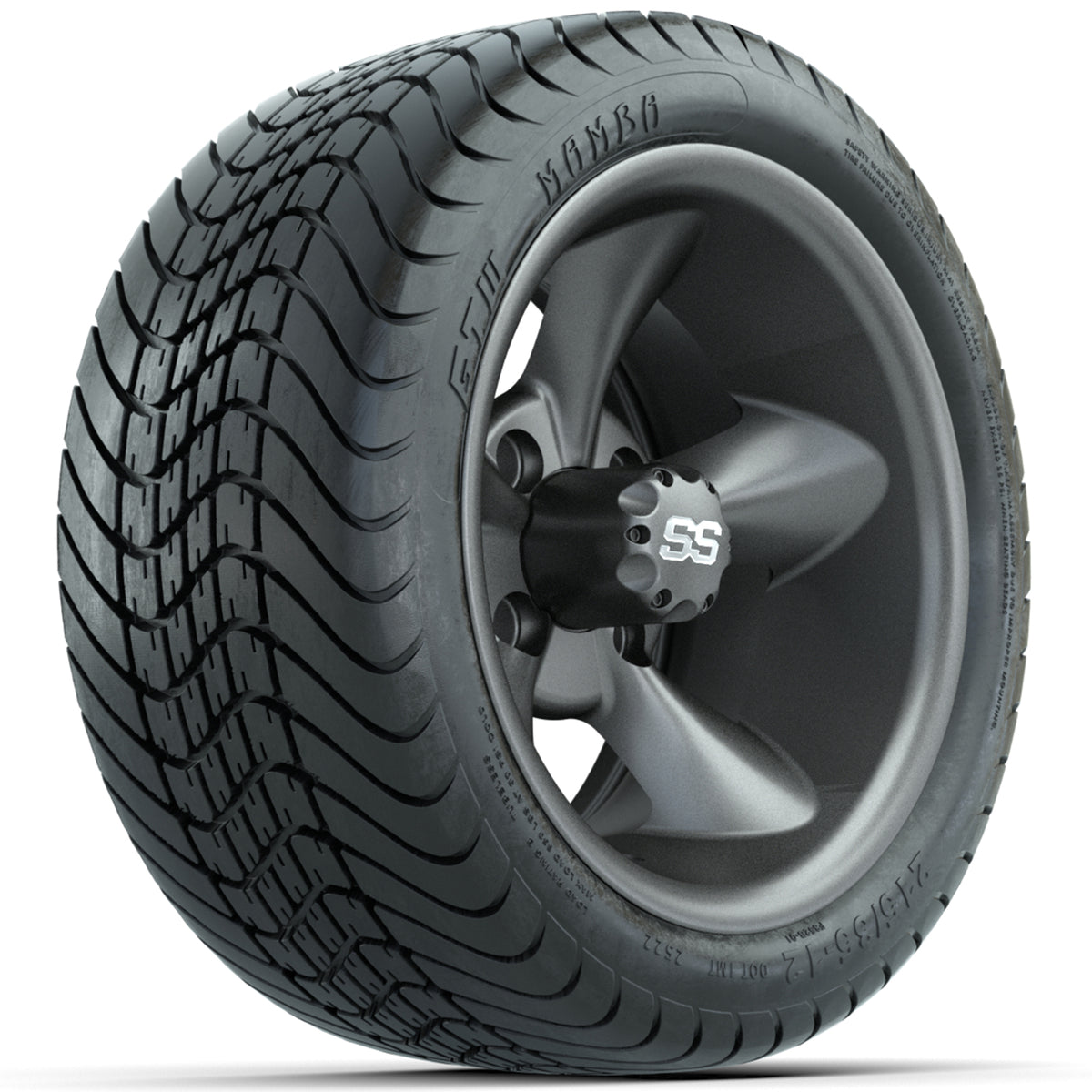 Set of (4) 12" GTW Godfather Wheels with 215/35-12 GTW Mamba Street Tires