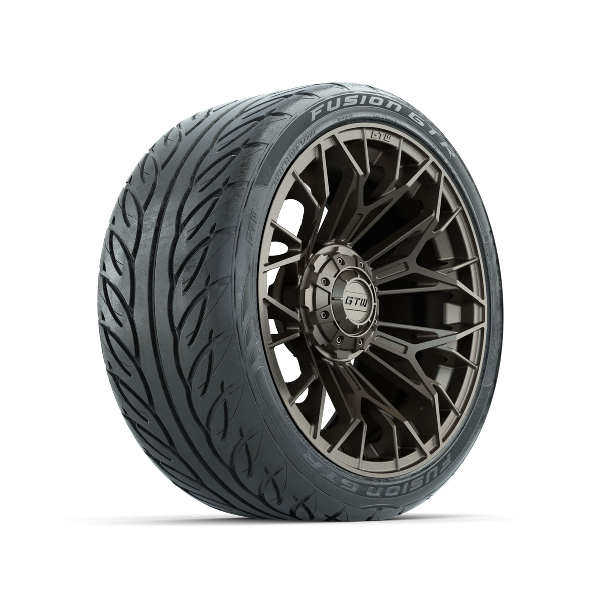 Set of (4) 15" GTW Stellar Matte Bronze Wheels with 215/40-R15 Fusion GTR Street Tires