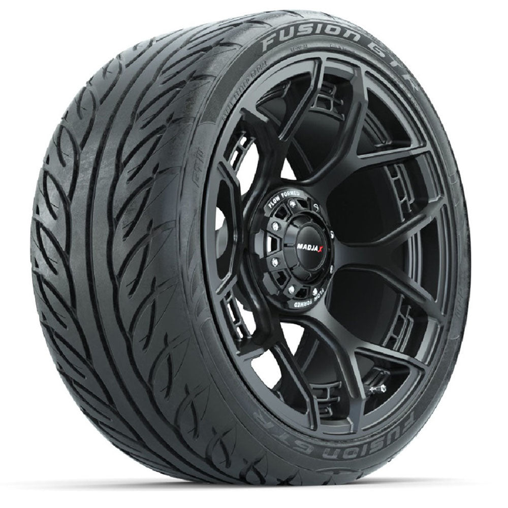 MadJax Evolution Flow Form 15" Matte Black Wheels with 215/40-R15 Fusion GTR Street Tires - Set of 4