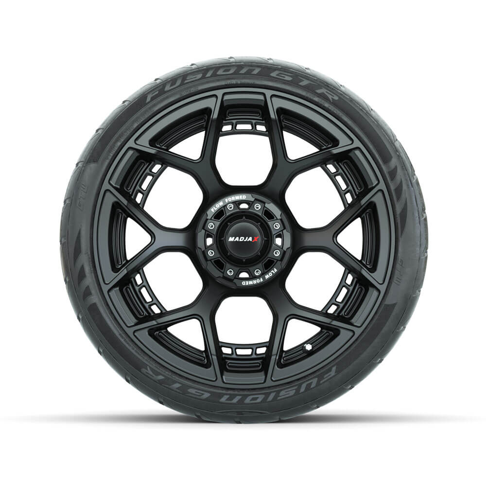 MadJax Evolution Flow Form 15" Matte Black Wheels with 215/40-R15 Fusion GTR Street Tires - Set of 4