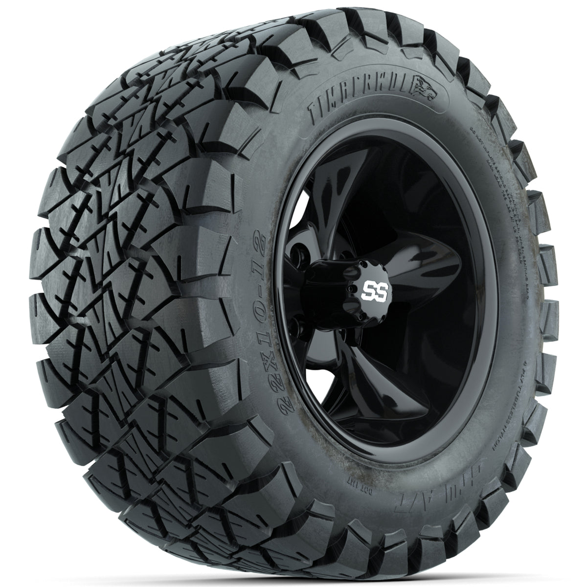 Set of (4) 12" GTW Godfather Wheels with 22x10-12 GTW Timberwolf All-Terrain Tires