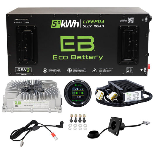 Eco Battery 51V 105aH Lithium Golf Cart Battery Kit EZGO TXT 10 Year Warranty Gen 3