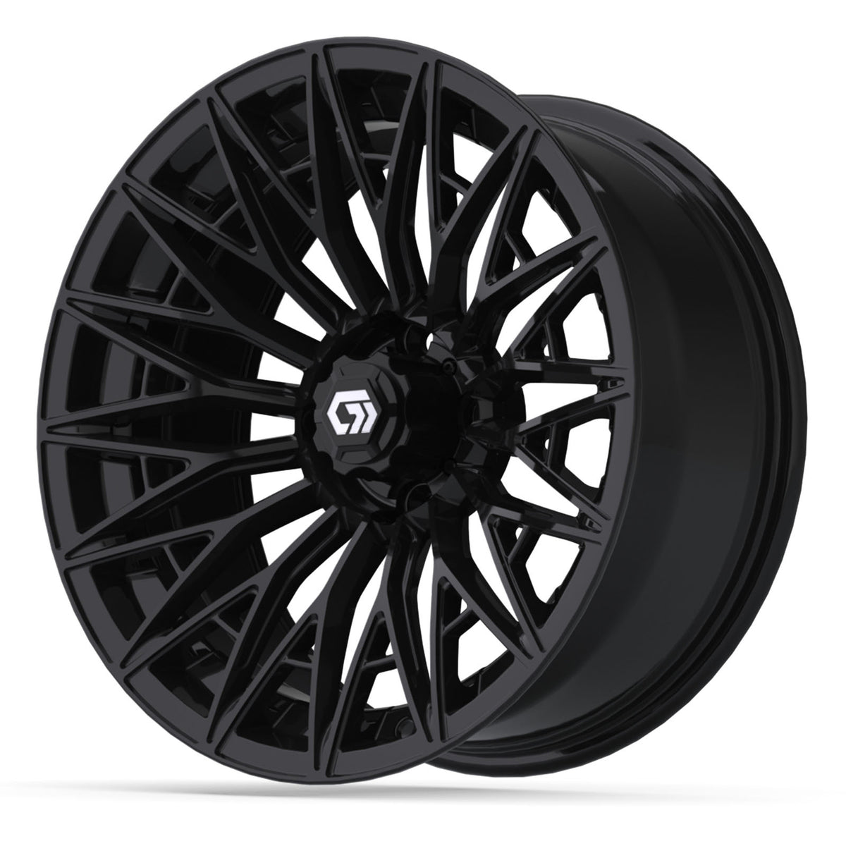 GTW® Blur Gloss Black 16" Golf Cart Wheel - Single