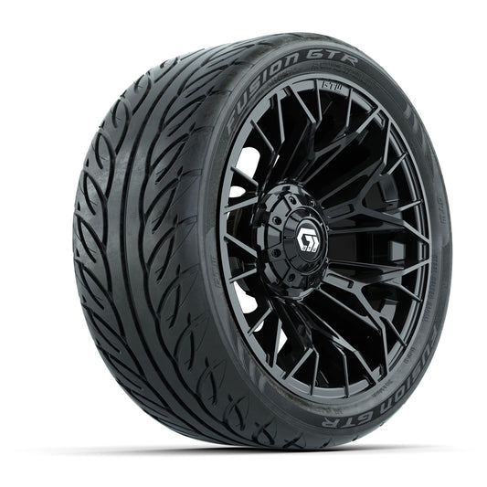 Set of (4) 14" GTW® Stellar Black Wheels with 205/40-R14 Fusion GTR Street Tires