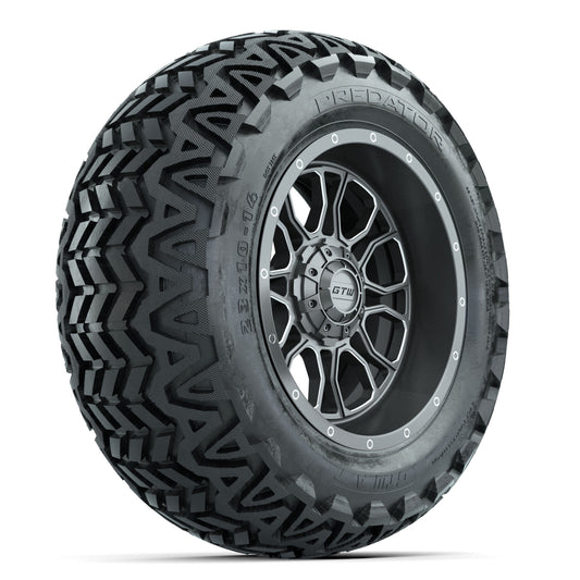GTW Volt Gunmetal/Machined 14" Wheels with 23x10-14 Predator All-Terrain Tires Full Set